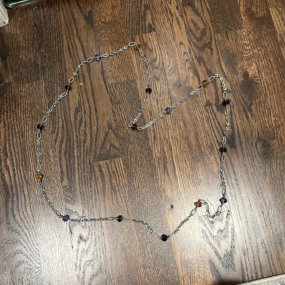 Long silver necklace!!